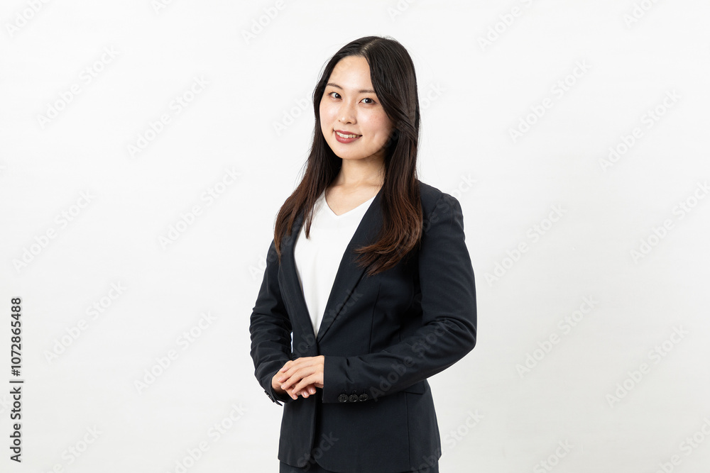 お客様を迎えるスーツ姿のアジア人女性01 お客様を迎えるスーツ姿のアジア人女性01