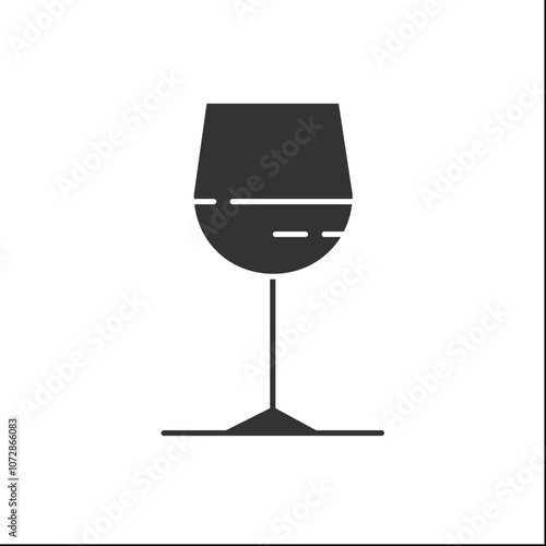 Wine glass glyph icon. Alcohol stemware.Party drink.Restaurant, night club, bar menu. Wine, champagne or cocktail glass.Cocktail party concept.Filled flat sign.Isolated silhouette vector illustration