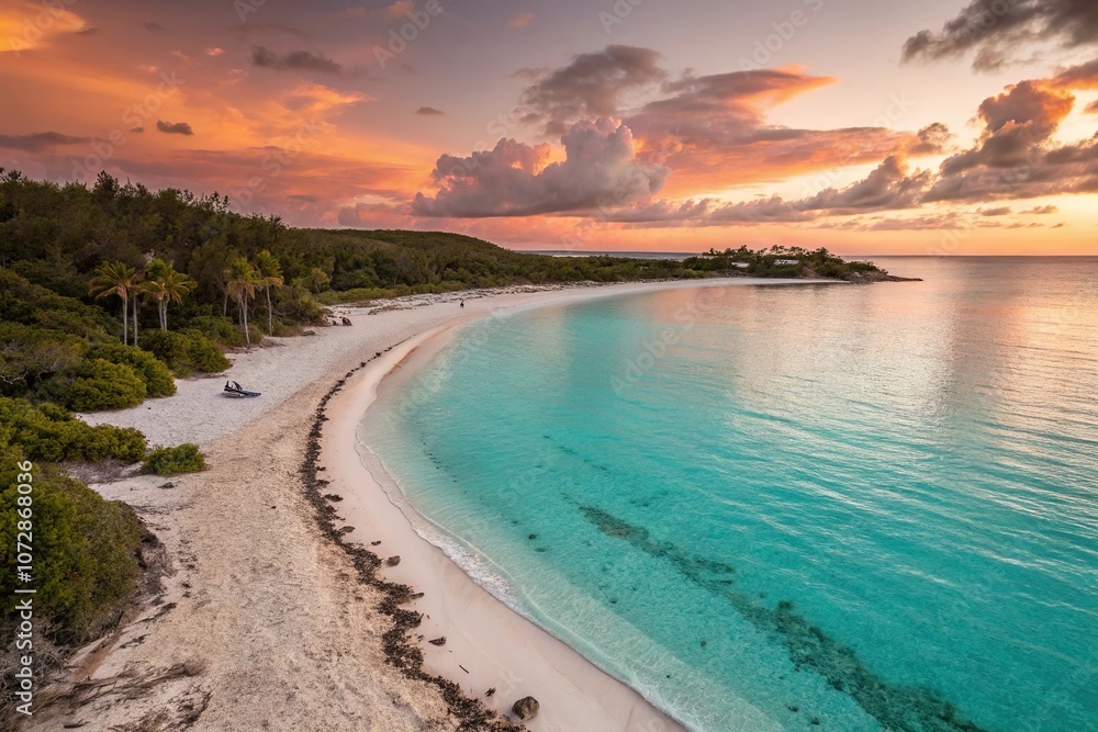 A tranquil turquoise sea stretches along the shore of a picturesque beach at sunset, landscape, tranquil, golden, sea A tranquil turquoise sea stretches along the shore of a picturesque beach at sunset, landscape, tranquil, golden, sea