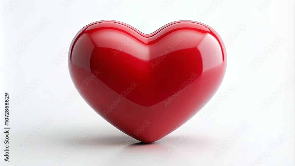 A Vivid Red Heart Symbol Against a Clean White Background, Exuding a Sense of Love and Affection A Vivid Red Heart Symbol Against a Clean White Background, Exuding a Sense of Love and Affection