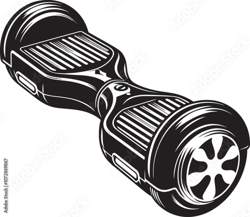 Hoverboard silhouette vector illustration isolated on a white background