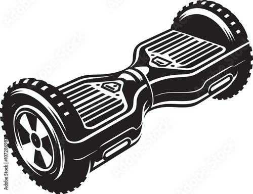 Hoverboard silhouette vector illustration isolated on a white background