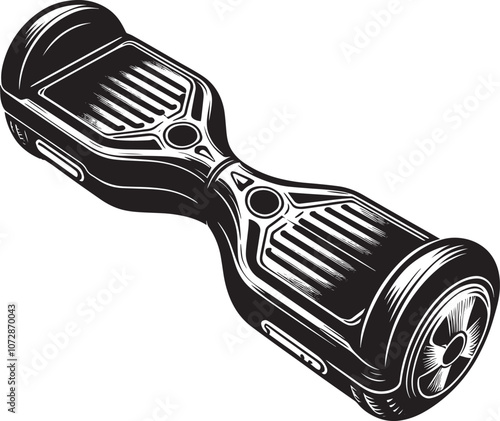 Hoverboard silhouette vector illustration isolated on a white background