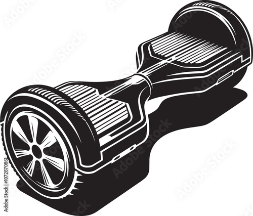 Hoverboard silhouette vector illustration isolated on a white background