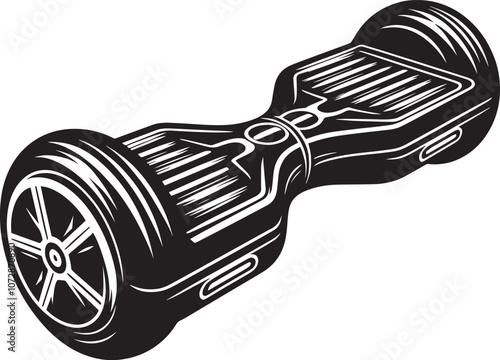 Hoverboard silhouette vector illustration isolated on a white background