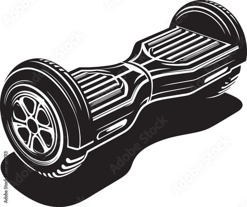 Hoverboard silhouette vector illustration isolated on a white background