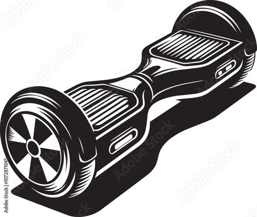 Hoverboard silhouette vector illustration isolated on a white background
