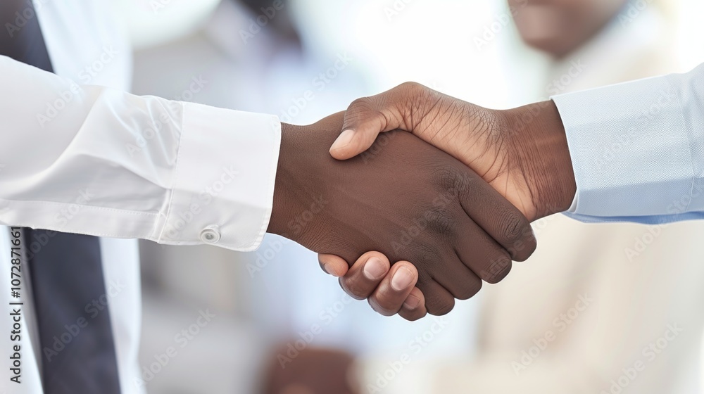 Two businessmen shaking hands, symbolizing a successful partnership. Two businessmen shaking hands, symbolizing a successful partnership.