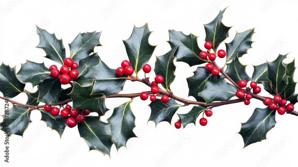 Fototapeta premium holly berries on white