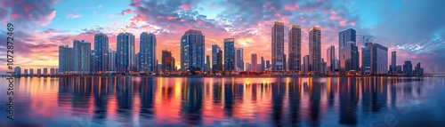 Wallpaper Mural Stunning city skyline at sunset Torontodigital.ca