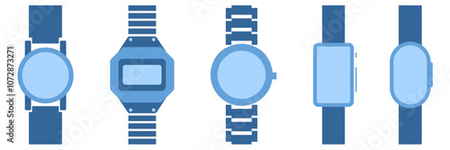 wrist watch or smart watch, band clock hand vector