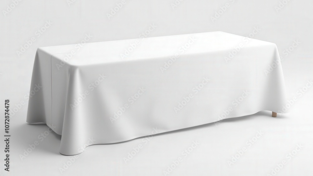 The white linen tablecloth in this mockup adds a touch of luxury with its subtle folds and natural drape. The white linen tablecloth in this mockup adds a touch of luxury with its subtle folds and natural drape.