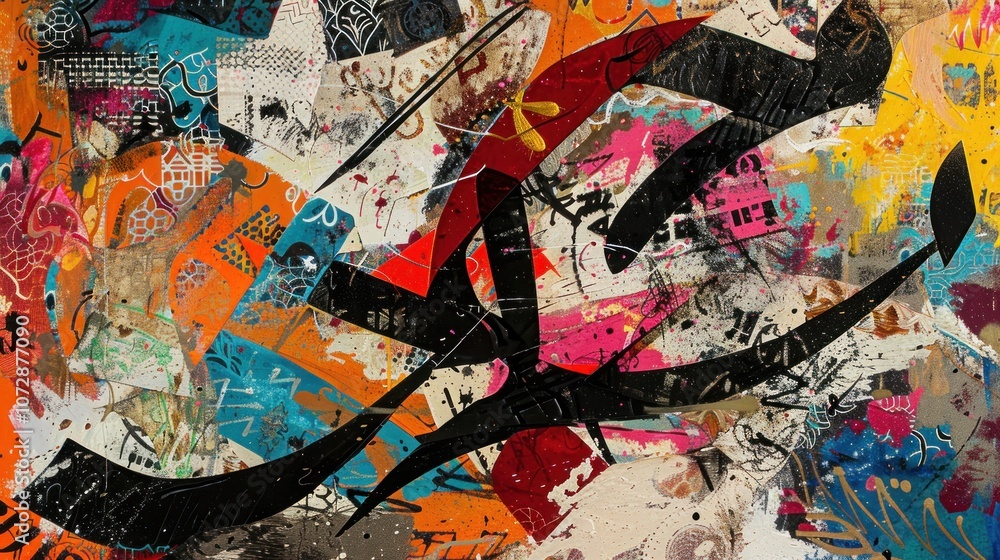 Fototapeta premium Abstract art with vibrant colors and textures.