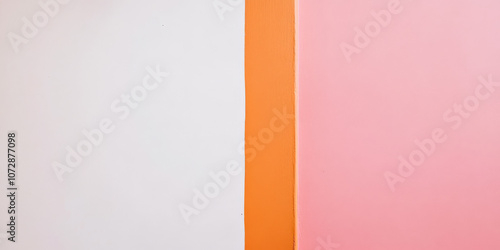 Free Download Colorful wall sections featuring white, orange, and pink painted surfaces in a modern space - GFXLoad