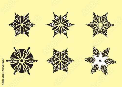 Mandala clipart vector file star shape