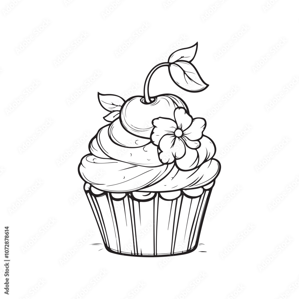 cupcake with cream and berries cupcake with cream and berries