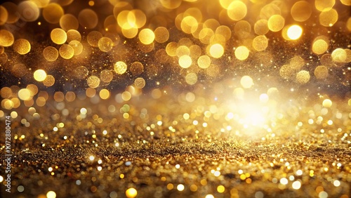 A sparkling, golden expanse with shimmering lights and a subtle depth of field creates an ethereal backdrop for festive occasions.