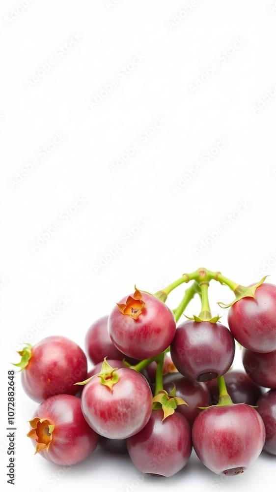 Ripe and vibrant gooseberries isolated on a clean white background, dessert, green, vitamin C Ripe and vibrant gooseberries isolated on a clean white background, dessert, green, vitamin C