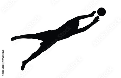 Silhouette of a goalkeeper