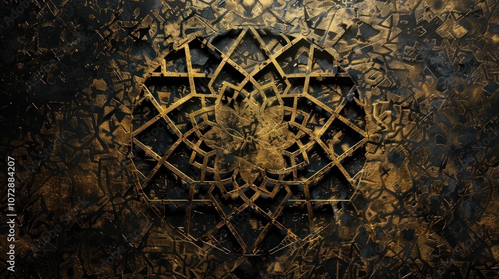 Abstract gold geometric design on black background. Abstract gold geometric design on black background.