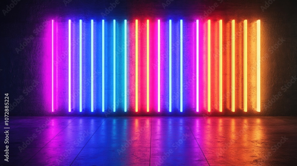 Neon lit room Neon lit room
