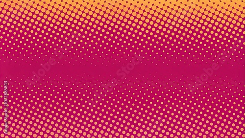 Retro inspired halftone dot background with vibrant magenta and orange, retro, geometric pattern, orange, 60s style