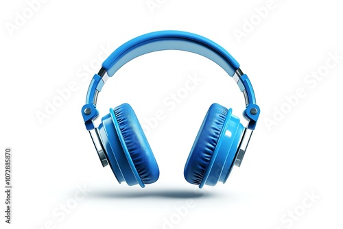 3D Rendering headphones isolated on white background