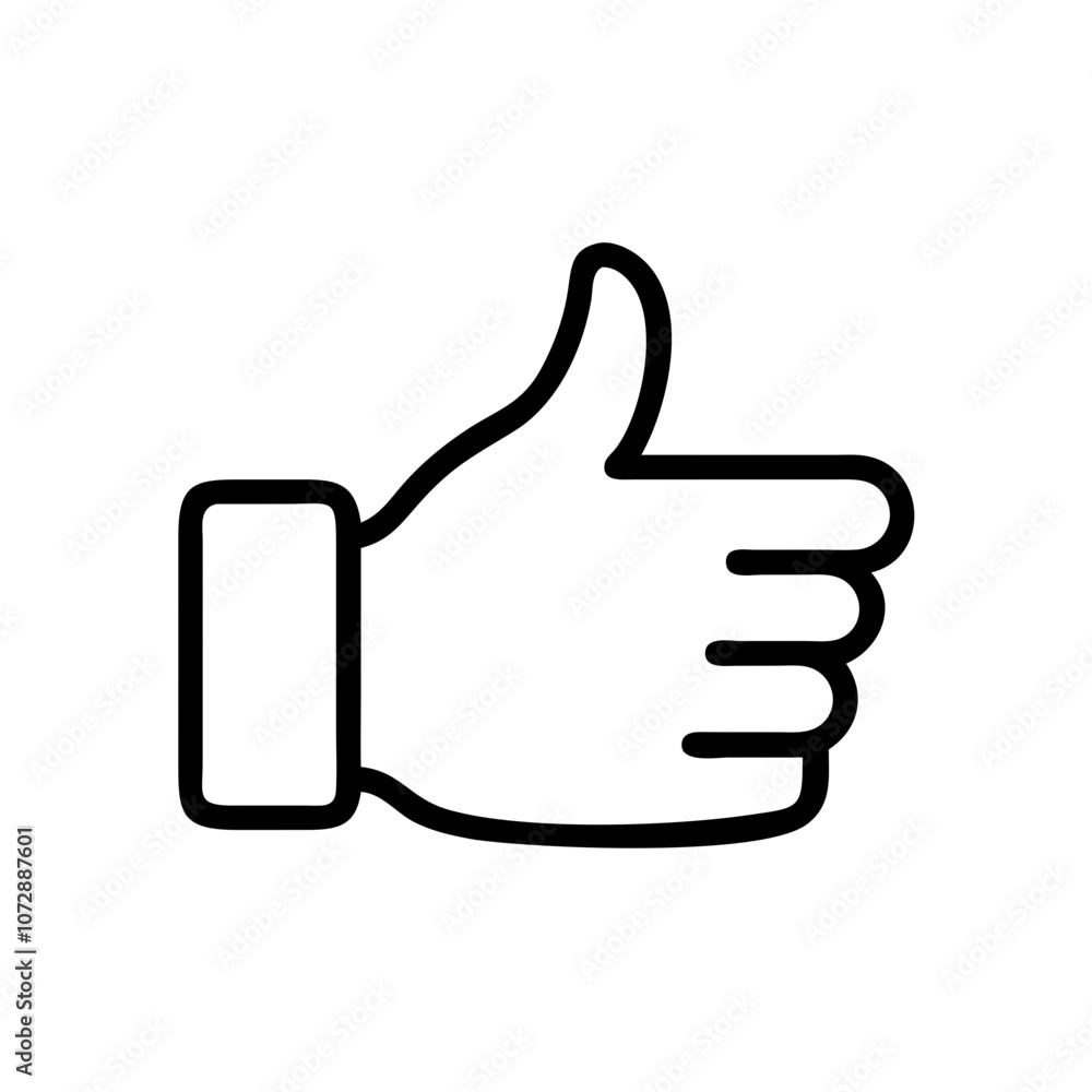 Thumbs up gesture representing approval and positivity on a plain background Thumbs up gesture representing approval and positivity on a plain background