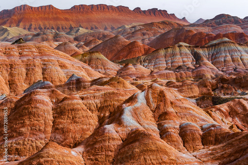 Rainbow hills scenic area of Zhangye National Geopark in Zhangye town, Gansu, China photo