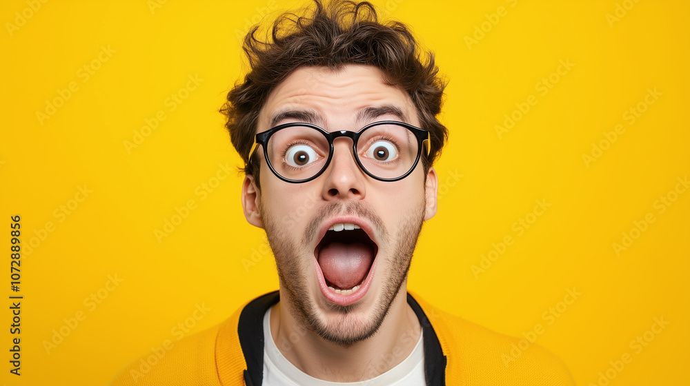 surprised man with mouth open expressing shock and amazement surprised man with mouth open expressing shock and amazement