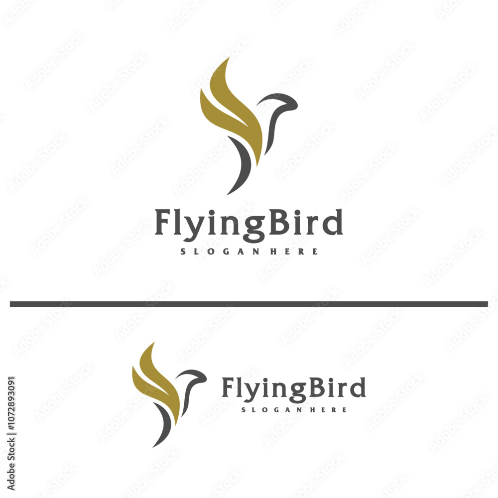Obraz premium Flying Bird logo design concept template. Eagle logo vector illustration
