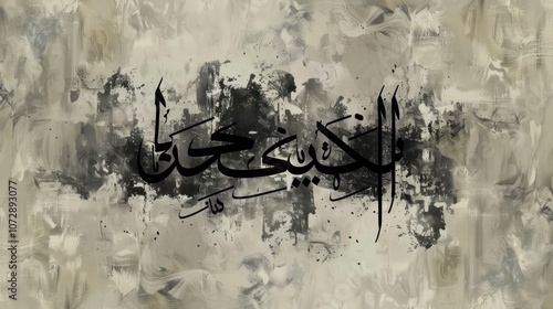 Arabic Calligraphy Art on Abstract Background.