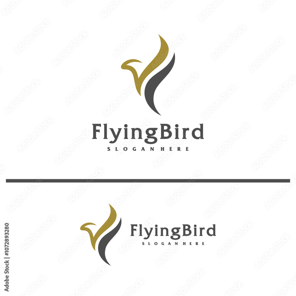 Obraz premium Flying Bird logo design concept template. Eagle logo vector illustration