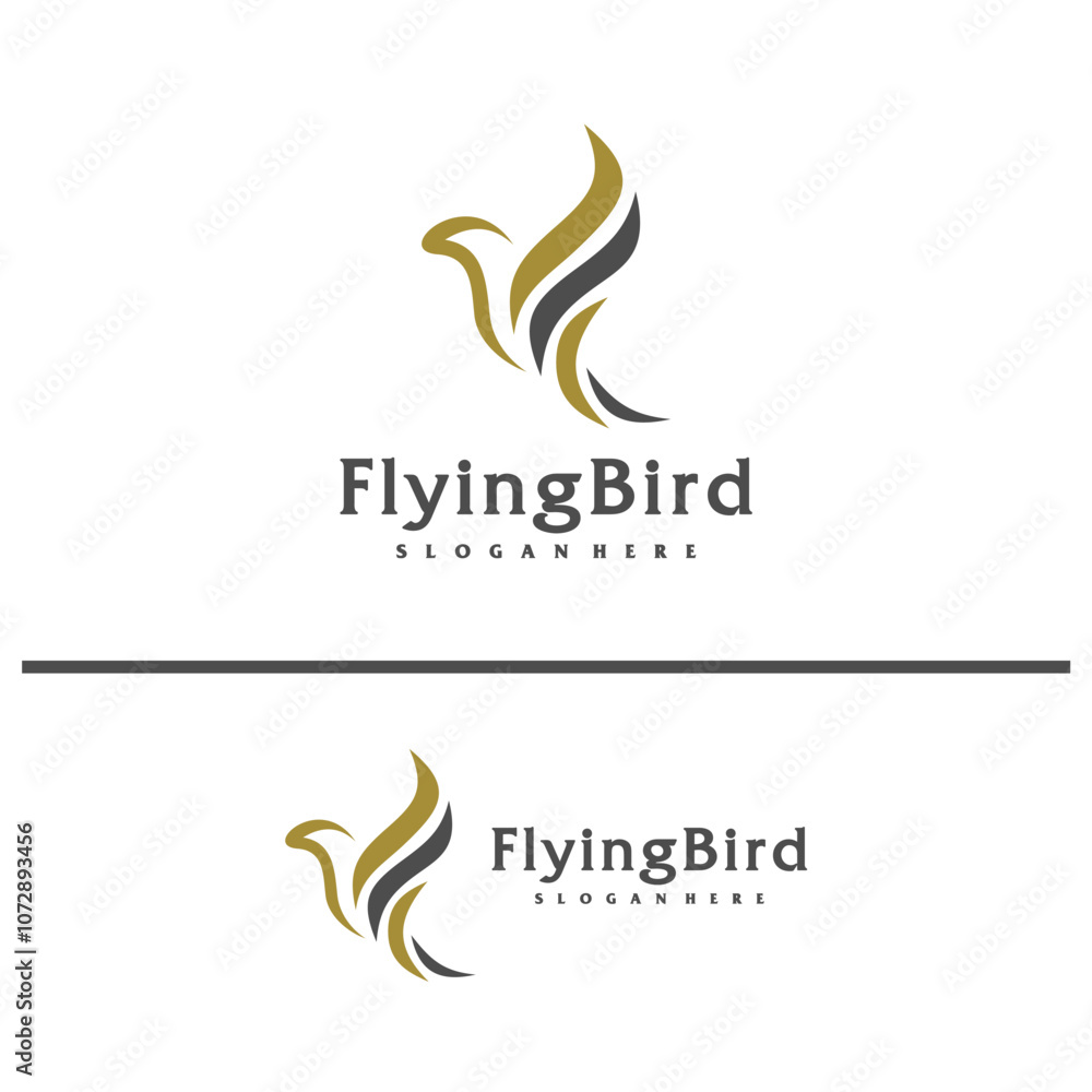 Flying Bird logo design concept template. Eagle logo vector illustration Flying Bird logo design concept template. Eagle logo vector illustration