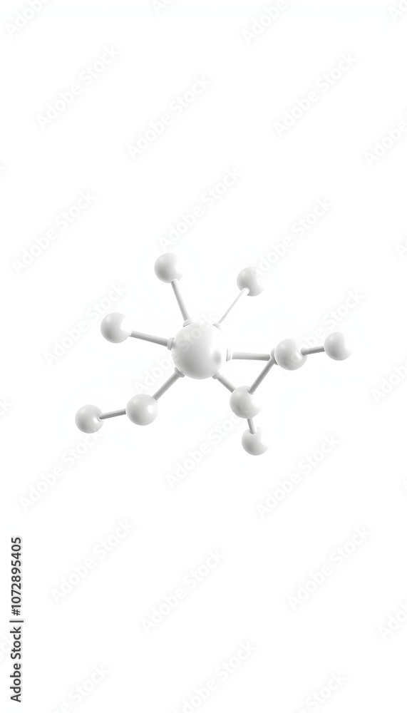 Molecule white 3d on white background isolated with white highlights, png Molecule white 3d on white background isolated with white highlights, png