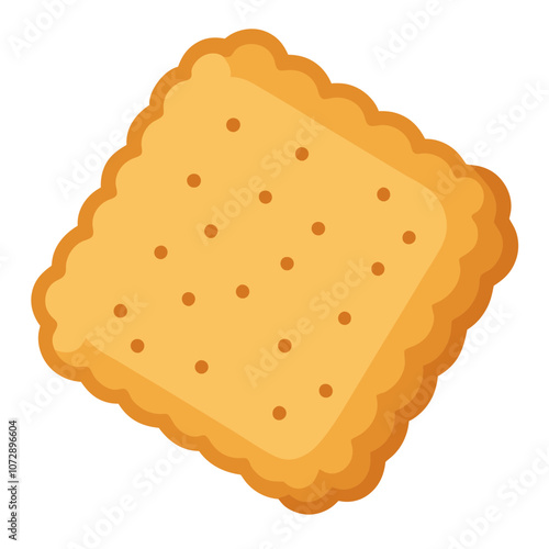 Single Saltine Cracker vector illustration 