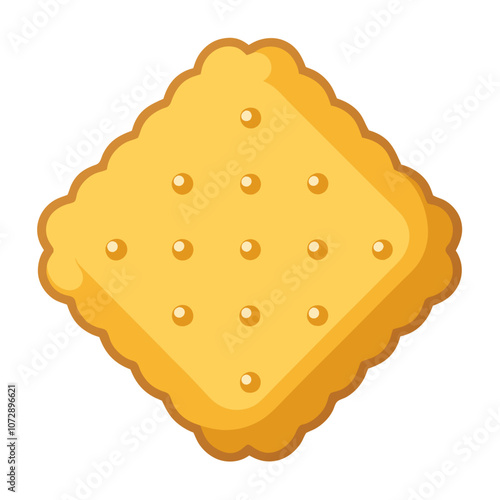 Single Saltine Cracker vector illustration 