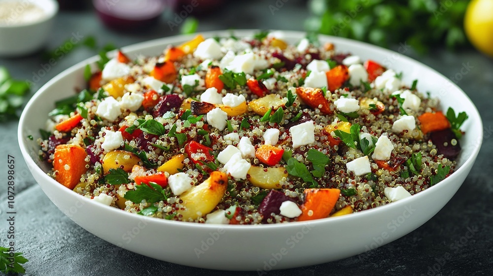 Quinoa Salad with Roasted Vegetables and Feta Cheese Recipe Quinoa Salad with Roasted Vegetables and Feta Cheese Recipe