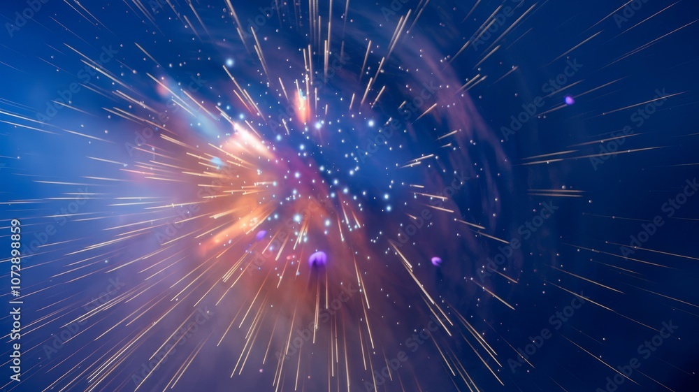 Cosmic explosion. Vibrant nebula bursts with stellar energy, symbolizing creation and boundless power. Cosmic explosion. Vibrant nebula bursts with stellar energy, symbolizing creation and boundless power.