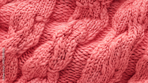 3D knitted fabric seamless pattern red white background. wool fiber texture design wallpaper
