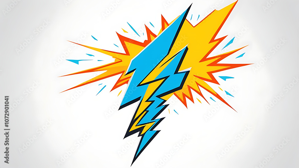 Minimalistic icon of a lightning bolt shape symbolizing energy and power on a white background. Minimalistic icon of a lightning bolt shape symbolizing energy and power on a white background.