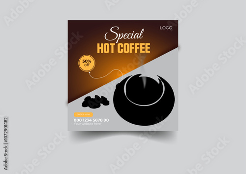 Special coffee social media post design template layout