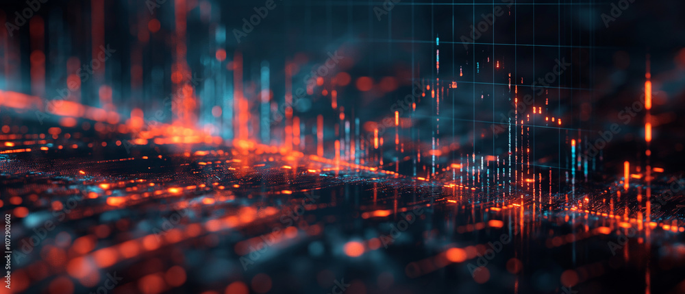 Fototapeta premium Abstract Digital Network Data Flow Lights