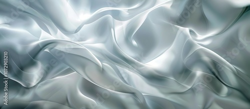 A white shiny silk fabric with a pattern of waves and ripples