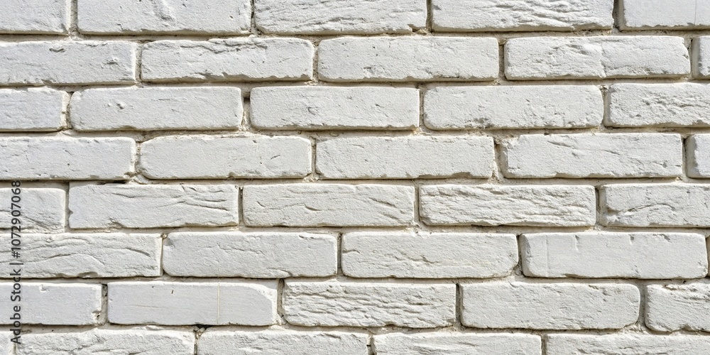 Fototapeta premium Traditional white brick wall background seamless pattern with textured mortar joints, traditional design, white brick