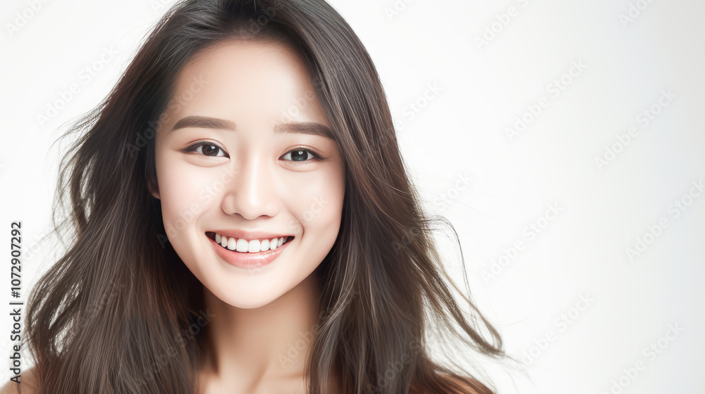Portrait of smiling asian teenager girl white background. Portrait of smiling asian teenager girl white background.
