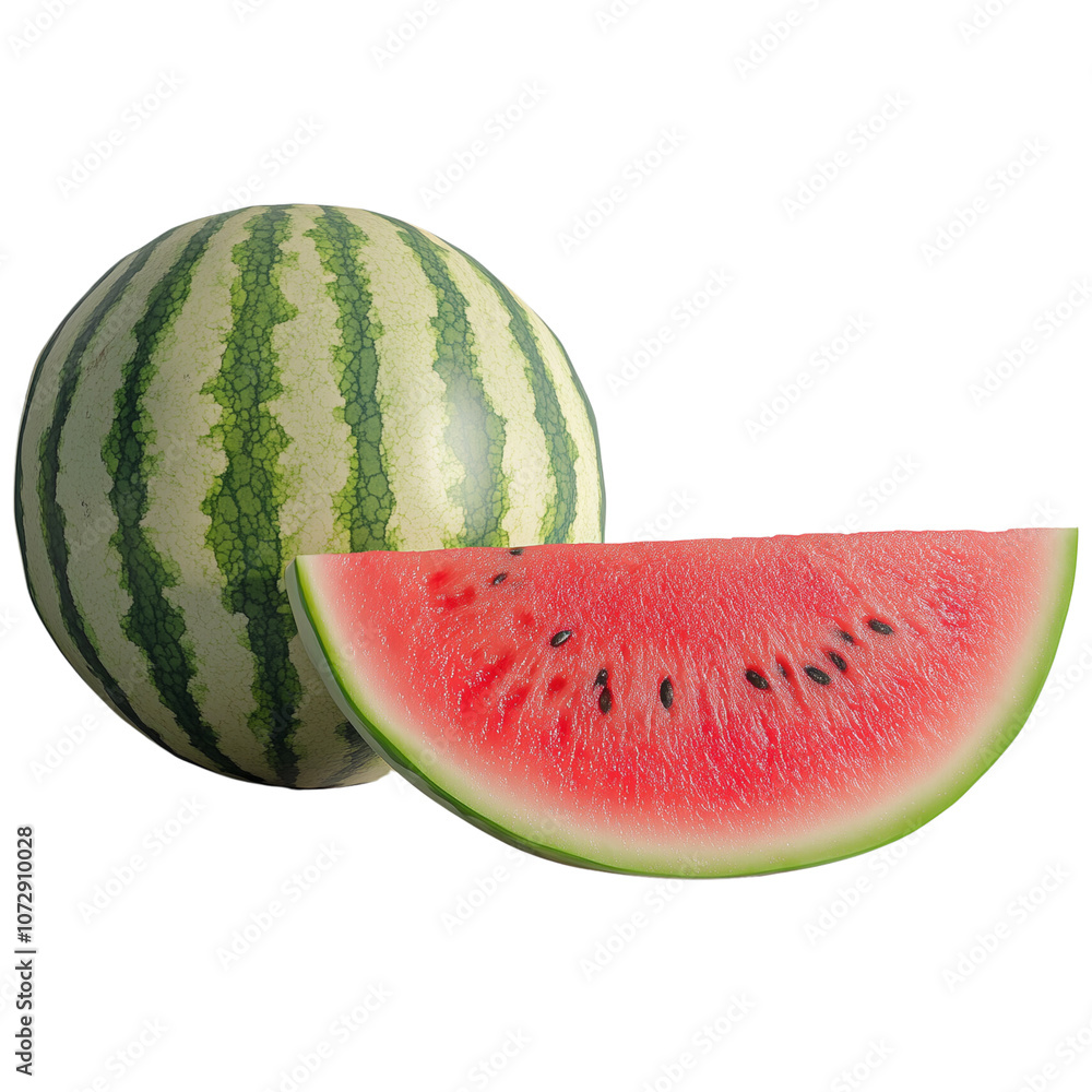 slice of watermelon on transparent background