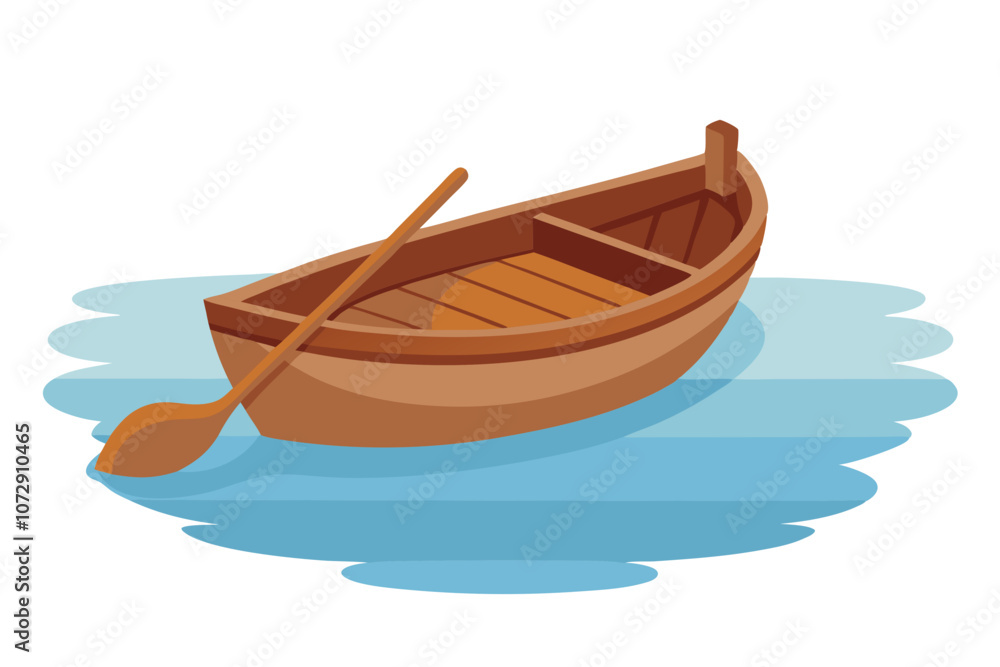 Wooden fishing boat vector illustration isolated on a white background Wooden fishing boat vector illustration isolated on a white background