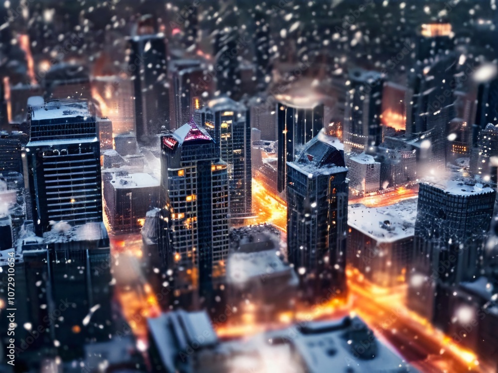 Obraz premium Heavy rain, rain, snow, heavy snowfall, countryside, rural area, city, road, tree, nature, season, fall, winter, spring, summer, cloud, fog, building, building,