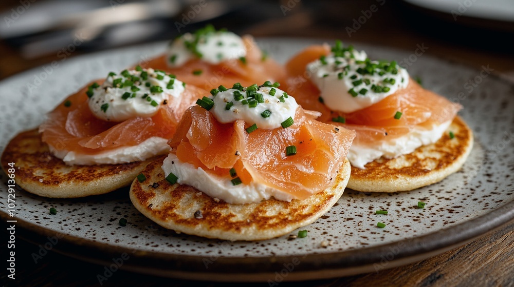 Smoked Salmon Blinis with Cream Cheese and Chives Recipe Smoked Salmon Blinis with Cream Cheese and Chives Recipe